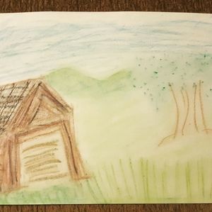 Soft pastel country scene art